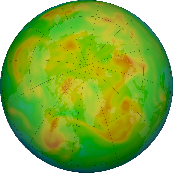 Arctic ozone map for 03 June 2019